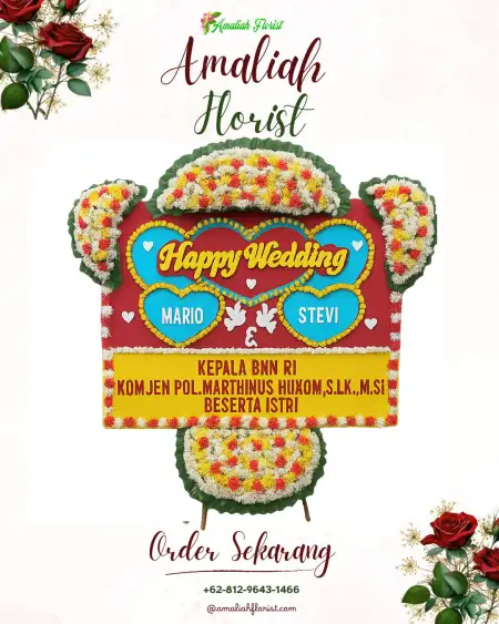 Papan Bunga Pernikahan Gido